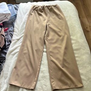 Beige formal baggy pants